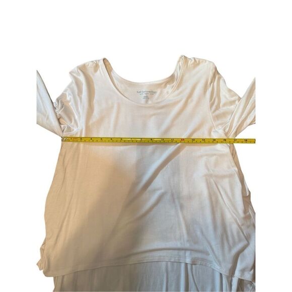 Soft Surroundings Perfect Layers Tiered White Top Long Sleeve Split Back Sz M - Picture 8 of 10